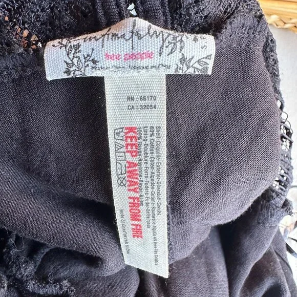NWT Free People Intimately Dress Womens Small Black Lace Goth Chic Fairy Grunge - Picture 2 of 12